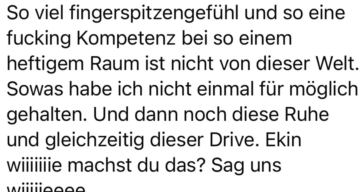 Kundenstimme über Ekins Fingerspitzengefühl und Kompetenz.